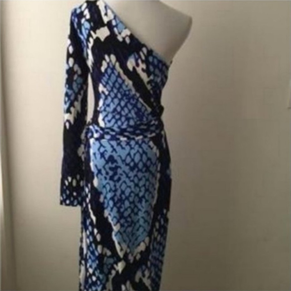 Diane von Furstenberg Python One Shoulder dress nw